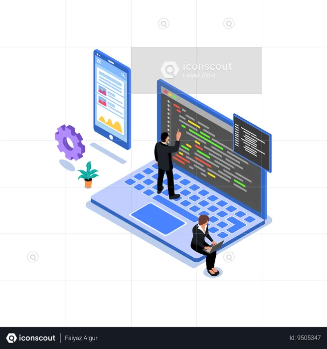 Web Developer Team  Illustration