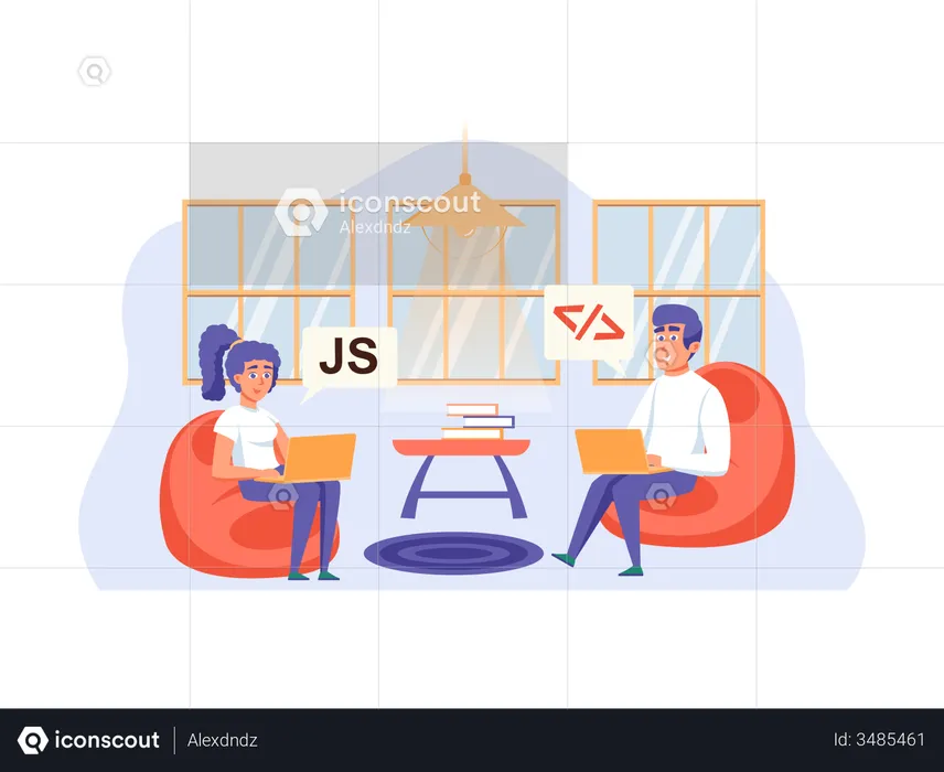 Web developer team  Illustration