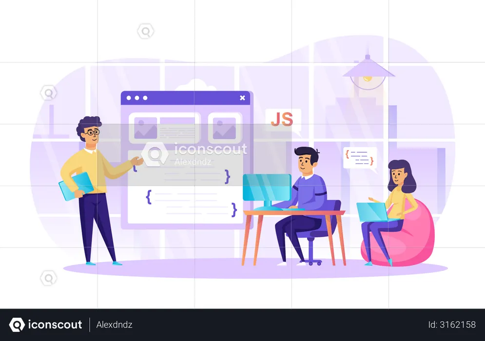 Web Developer Team  Illustration