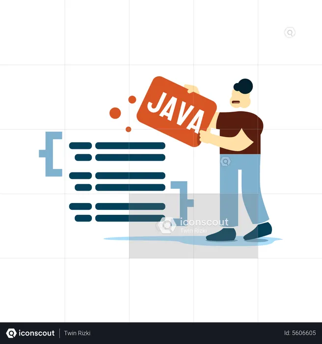 Web developer working on java  Illustration
