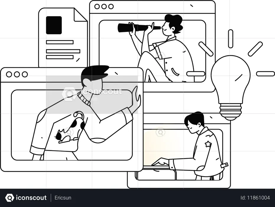 Web developer working on project  Illustration