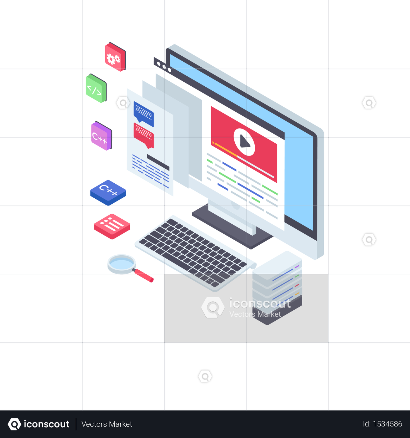 Best Premium Web Development Illustration download in PNG & Vector format