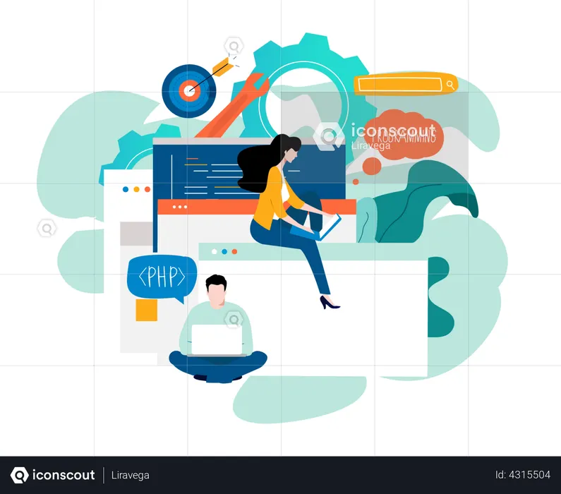 Best Web Development Illustration download in PNG & Vector format