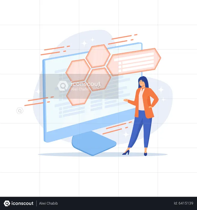 Web development and coding  Illustration