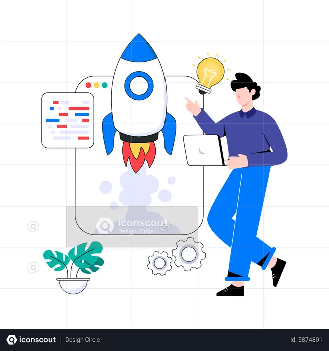 Web development startup  Illustration