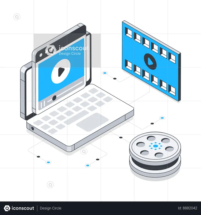 Criação de vídeos na web  Ilustração