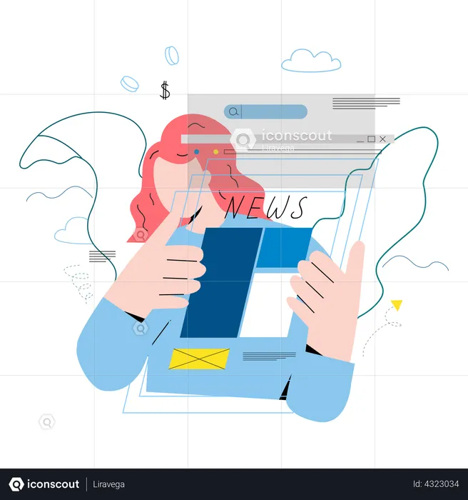 Web news content management  Illustration