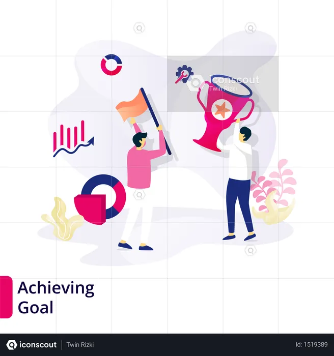 Web page design templates for Achieving Goal  Illustration