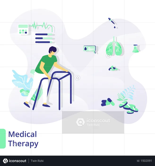 Web page design templates for medical and health, Medical Therapy  Illustration