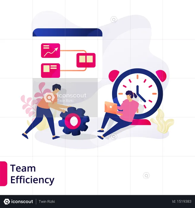 Web page design templates for Team Efficiency  Illustration