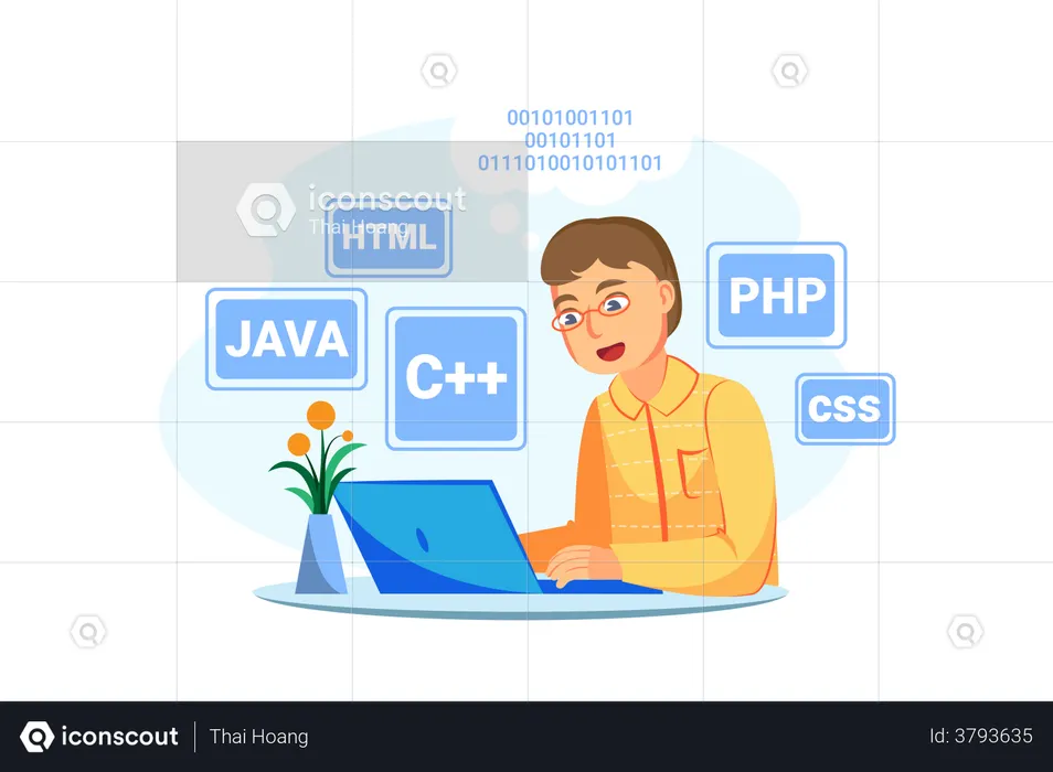 Web Programmer Illustration - Free Download People Illustrations ...