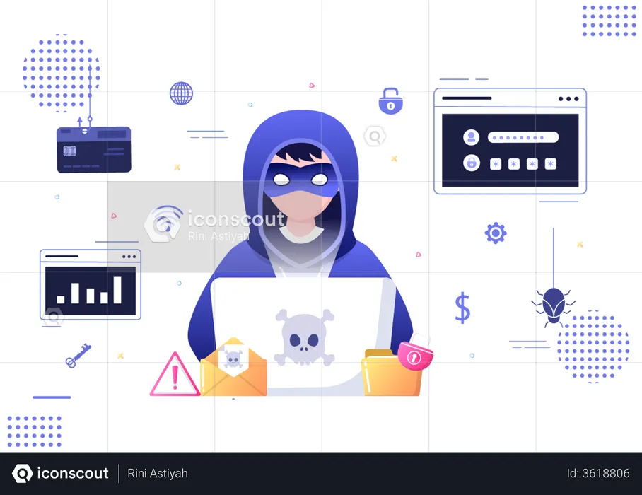 Web security breache  Illustration