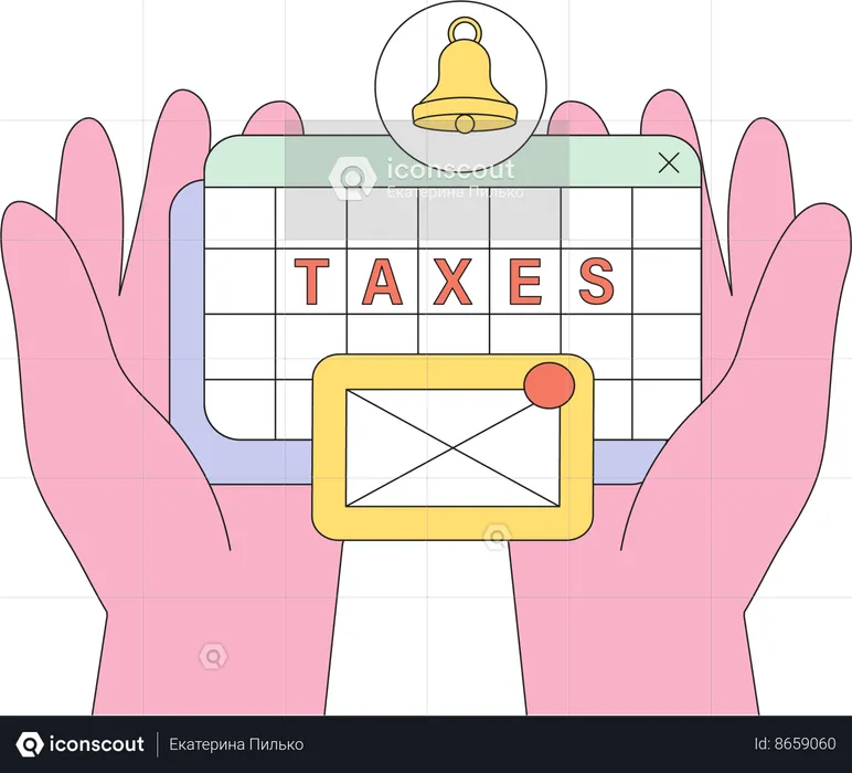 Web tax payment mail notification  Illustration
