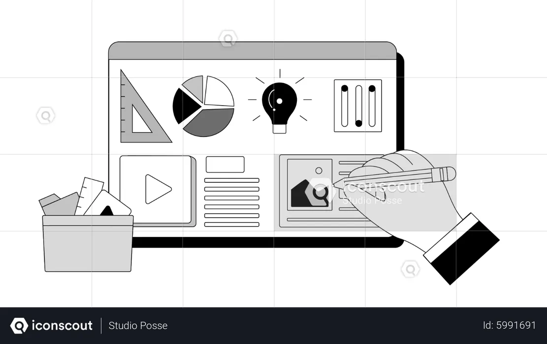 Web UI UX design elements  Illustration