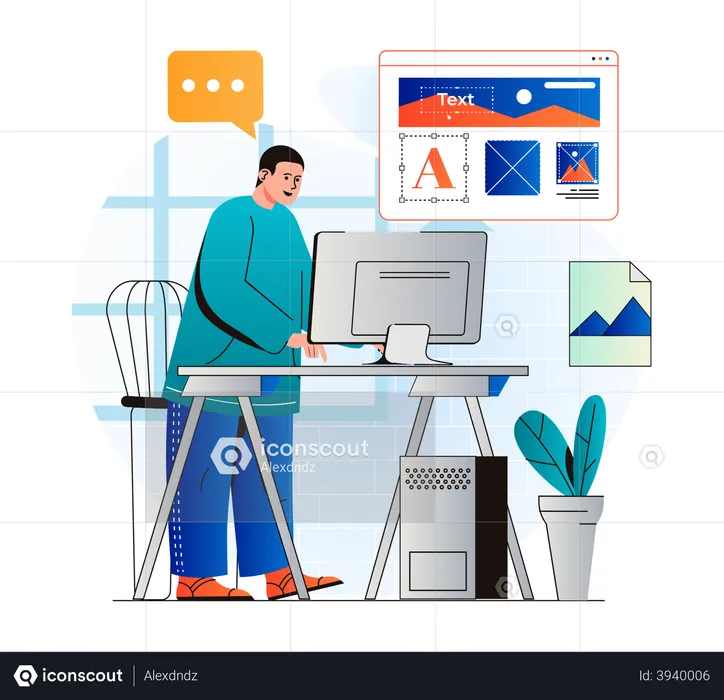 Webdesign vom Entwickler  Illustration