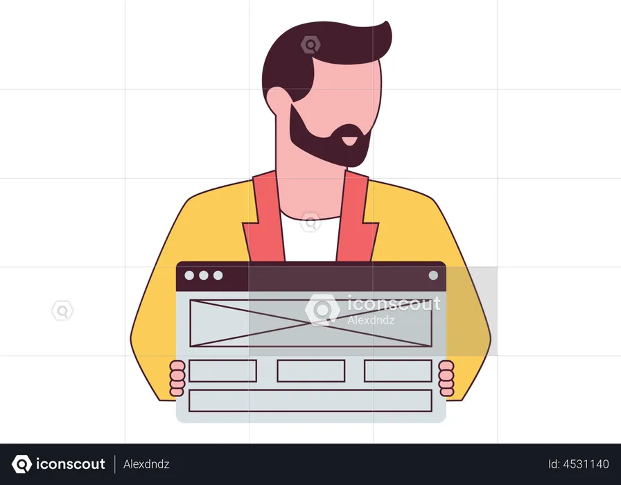 Web designer masculino  Ilustração