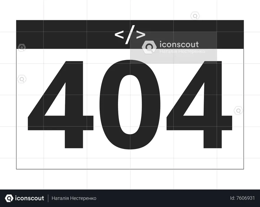 Webpage and program coding error 404  Illustration