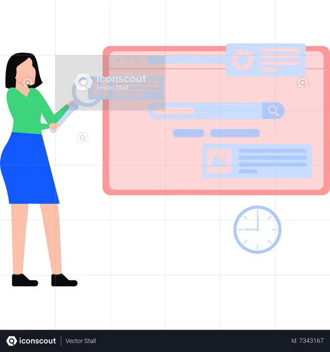 Webpage developer is working on the web page  Illustration