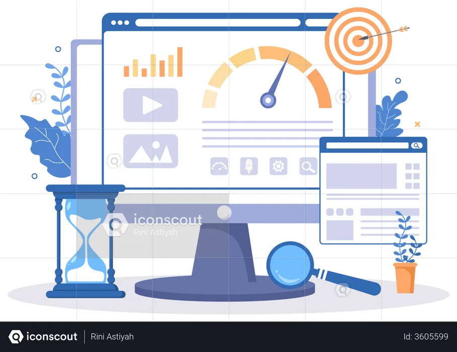 Webpage loading time  Illustration