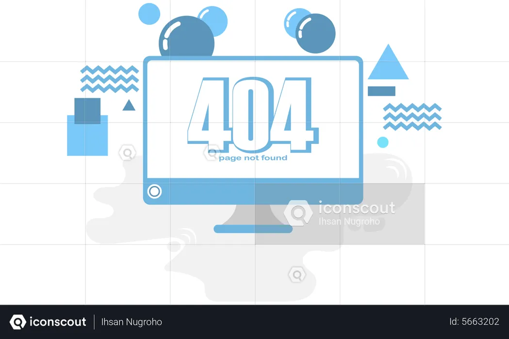 Webpage screen error 404  Illustration