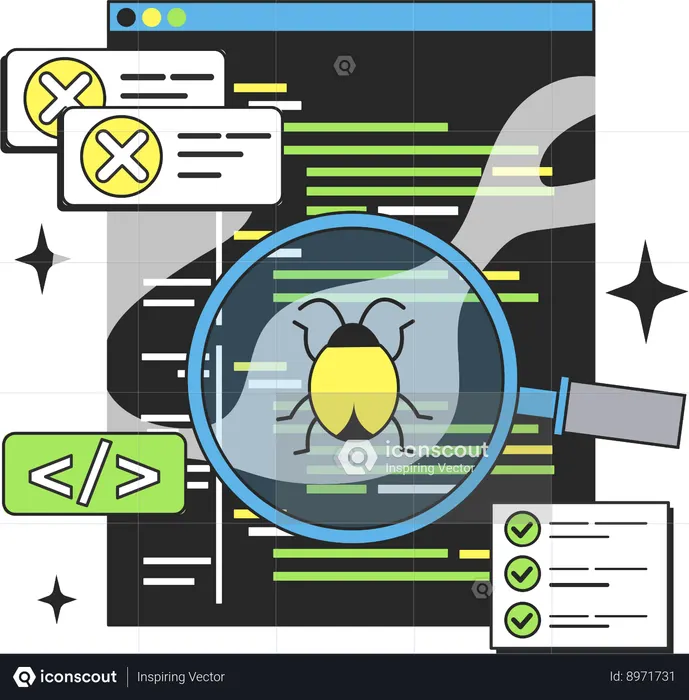 Website coding bug  Illustration
