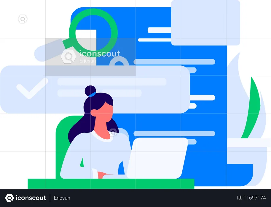 HTMLコードを使用したウェブサイトのコーディング  イラスト