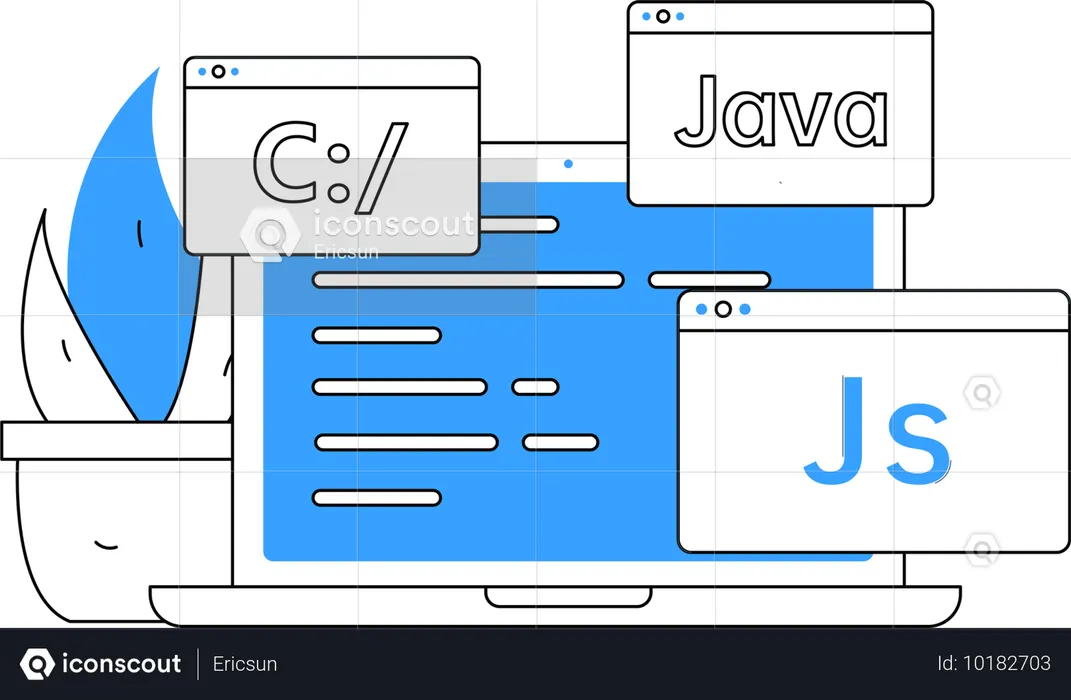Website coding with java script  Illustration