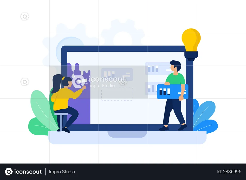 Website dashboard development  Illustration