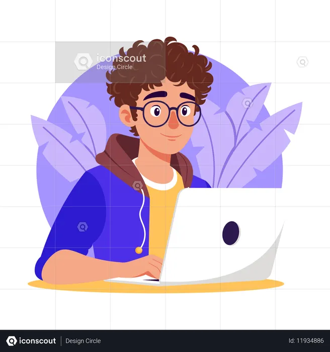 Website developer doing online programming  Illustration