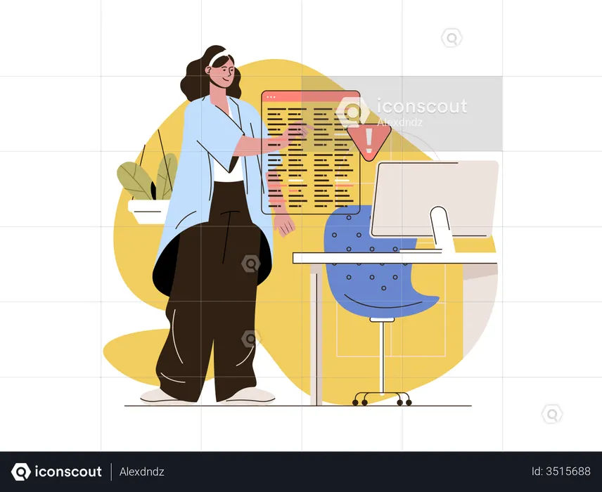 Website developer solving error  Illustration