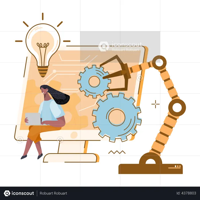 Website development by developer  Illustration