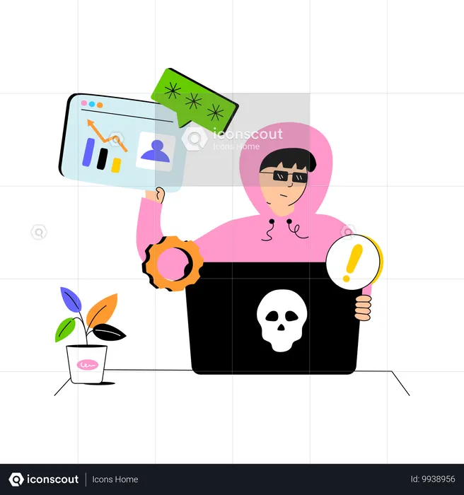 Website Hacker  Illustration