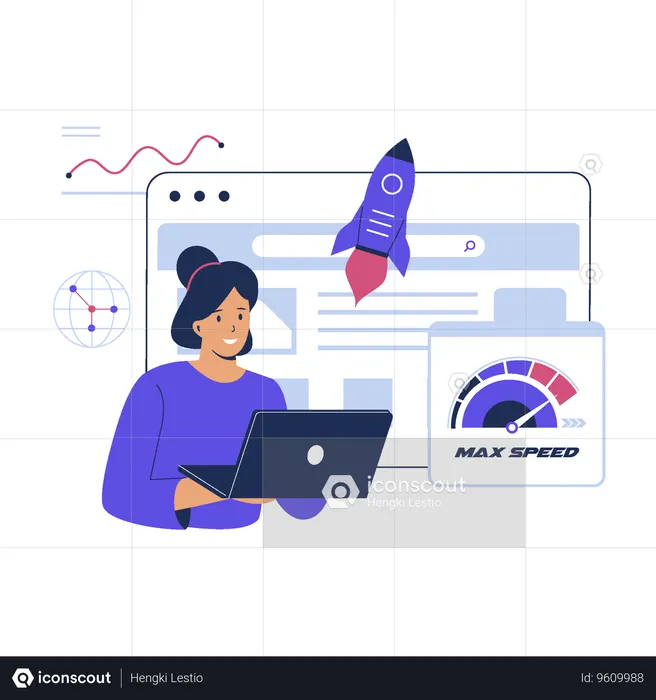 Website loading optimization page speed  Illustration