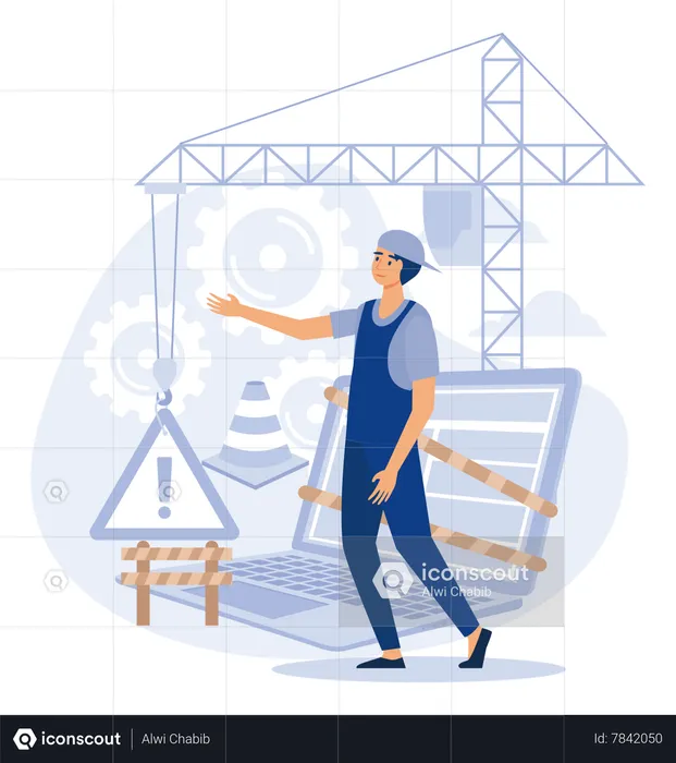 Website Maintenance, Coding And Programming, Under Maintenance, Technology, Software Development, Flat Vector Modern Illustration  Illustration