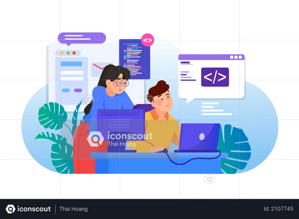 Website Programming  Illustration