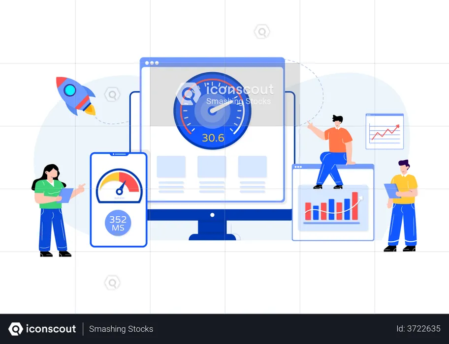 Website speed test  Illustration