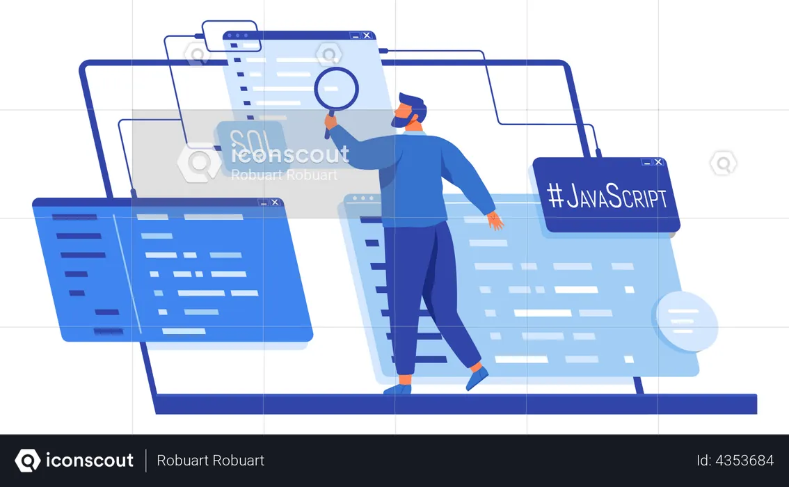 Website testing by software engineer  Illustration