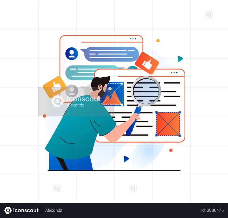 Website testing by software engineer  Illustration