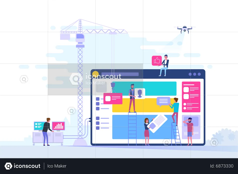 Website UI UX development  Illustration