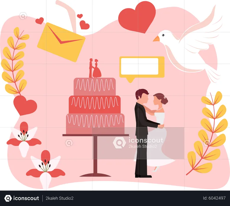 Wedding Cake  Illustration