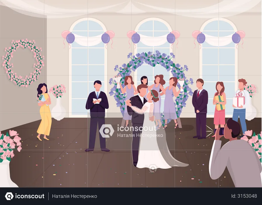 Wedding ceremony celebration  Illustration