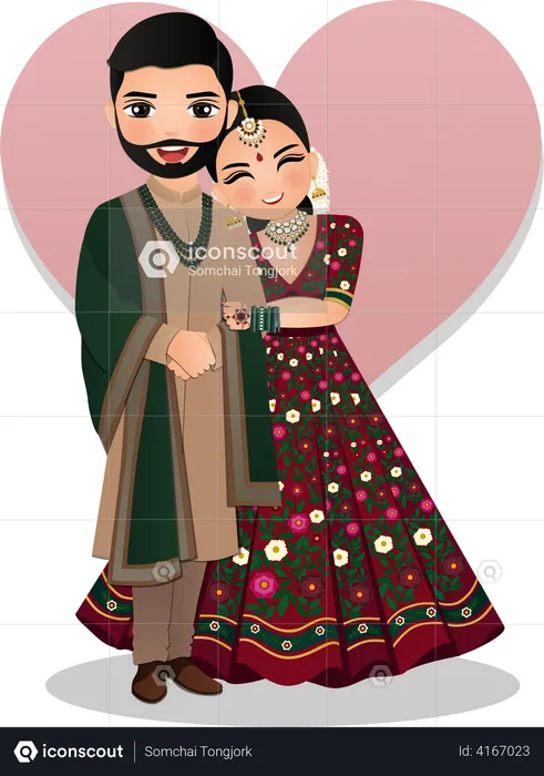 wedding couple illustration free download