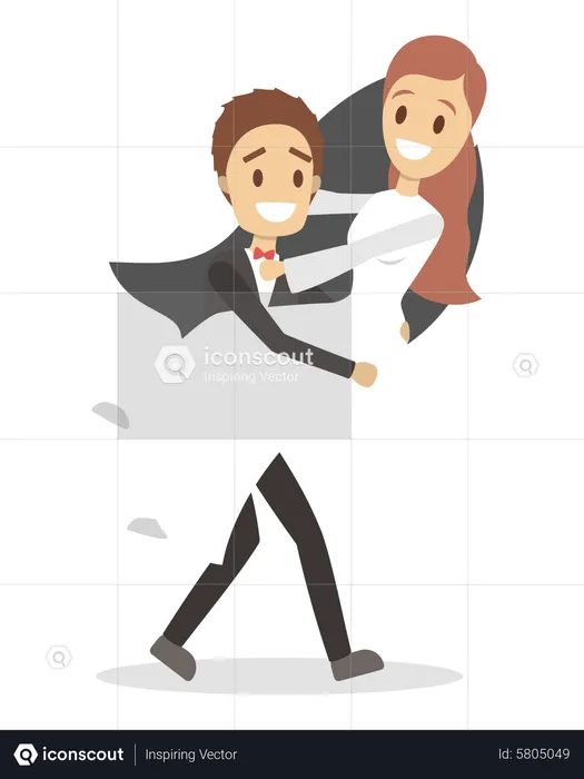 Wedding couple dancing together  Illustration