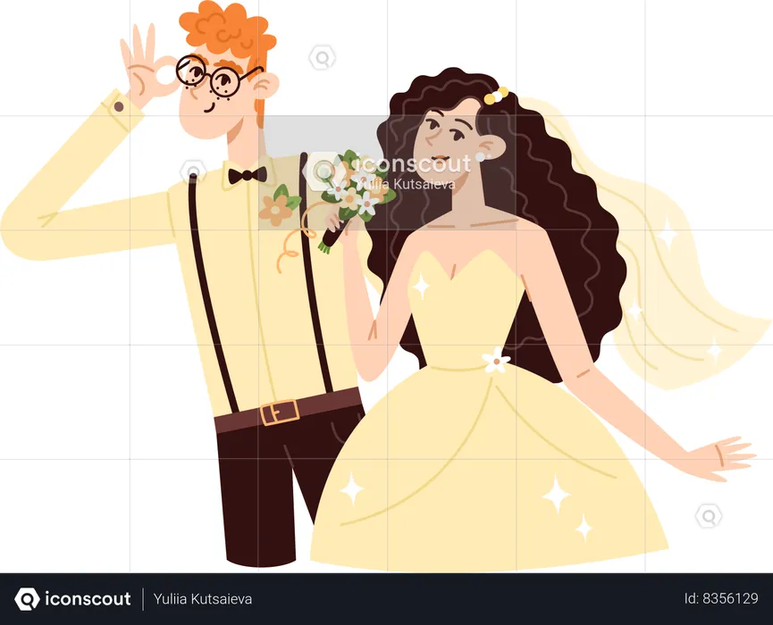 Wedding couple  Illustration