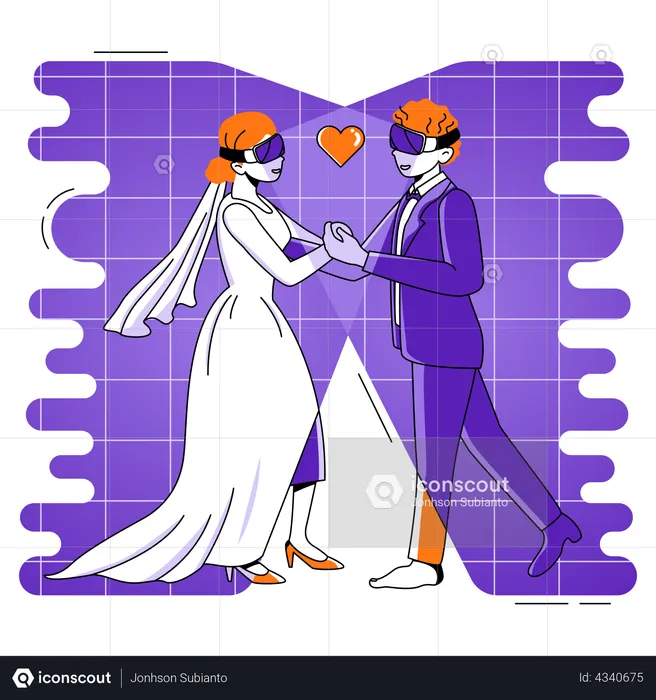Wedding in metaverse  Illustration