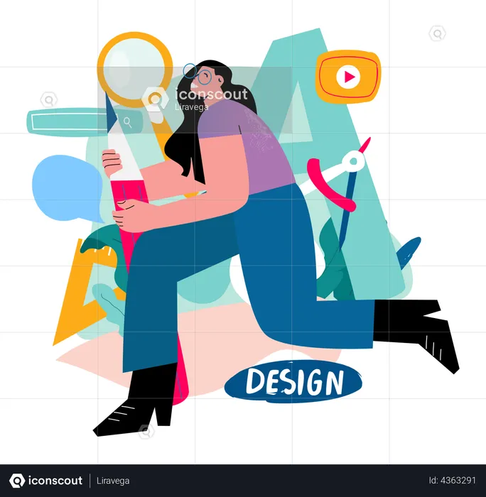 Weibliche Webdesignerin  Illustration