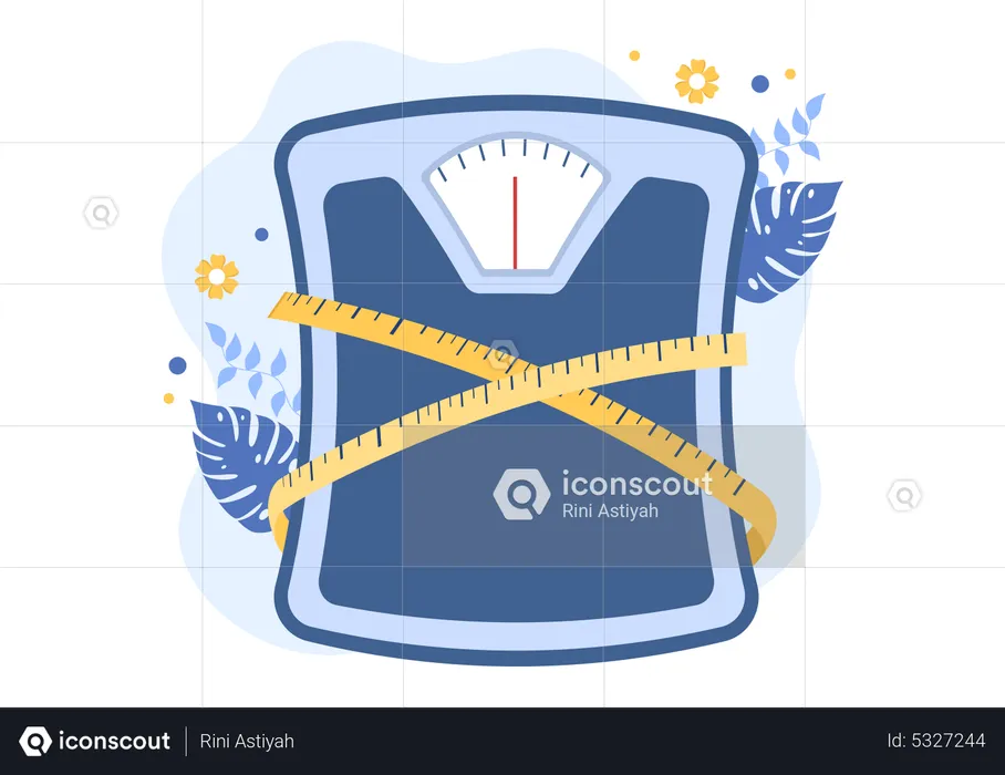 Weight measurement scale  Illustration