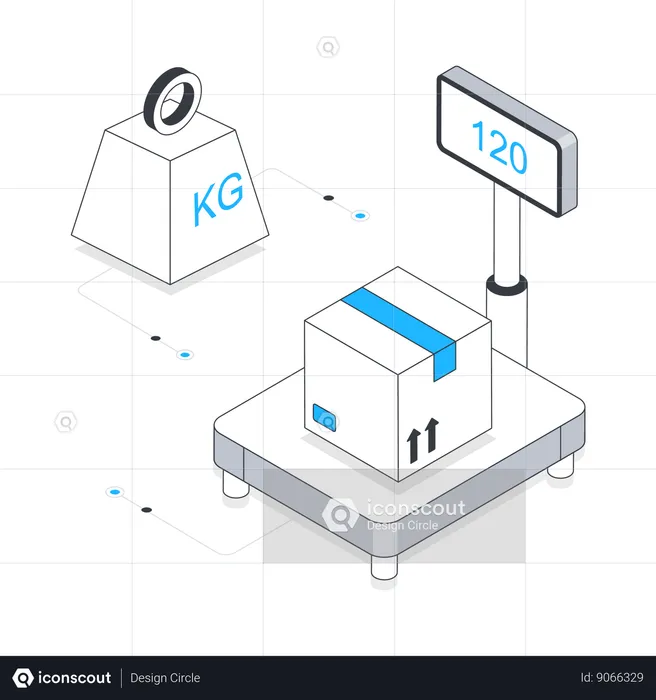 Weight Of Delivery Box  Illustration