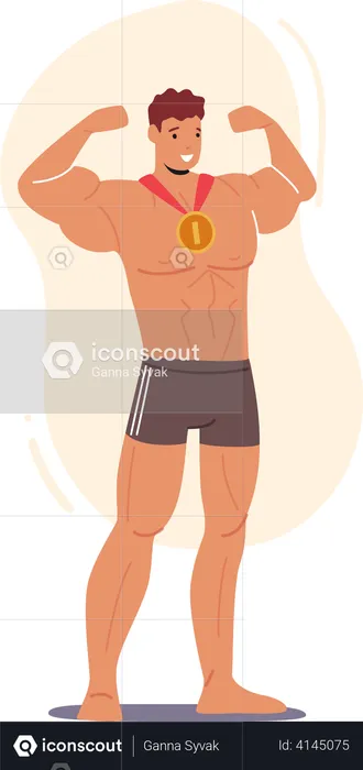 Weightlifting winner  Illustration