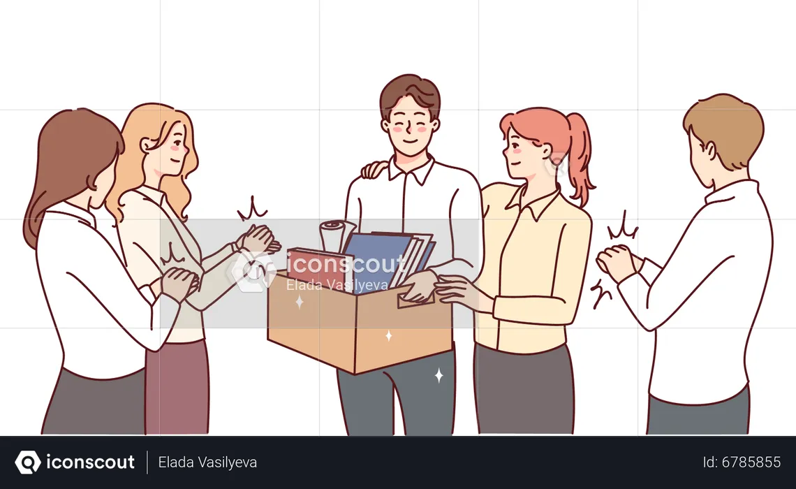 Welcome new employee in office  Illustration